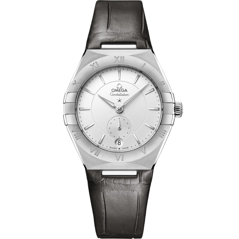 34 mm, Steel On Leather Strap