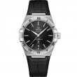 39 mm, Steel On Leather Strap