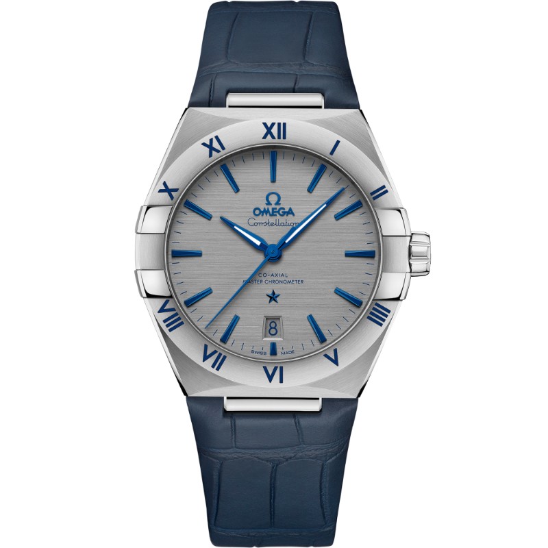 39 mm, Steel On Leather Strap