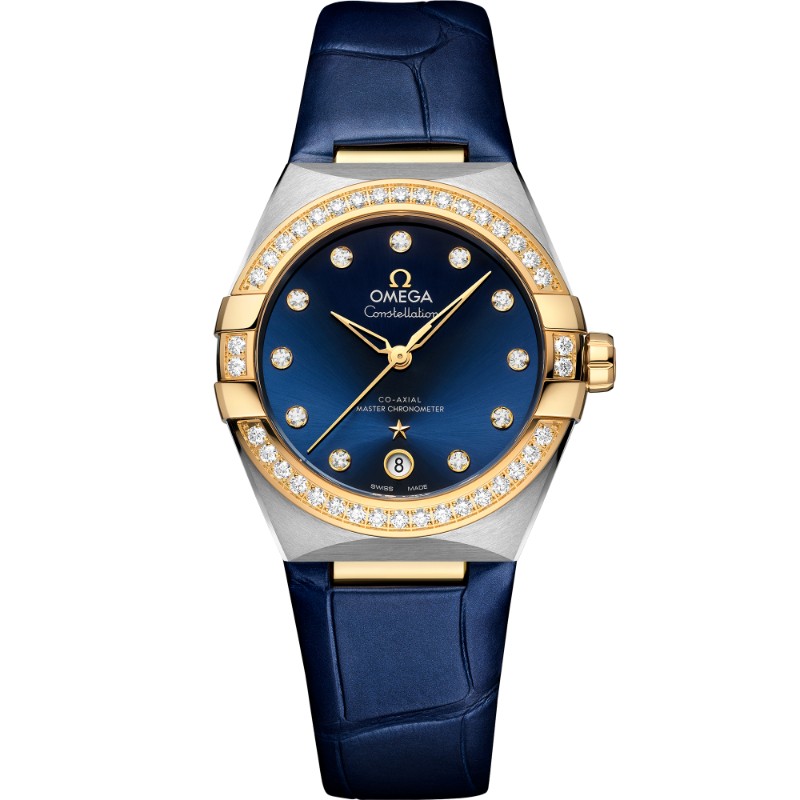 36 mm, Steel - Yellow Gold On Leather Strap