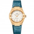 29 mm, Yellow Gold On Leather Strap