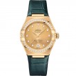 29 mm, Yellow Gold On Leather Strap