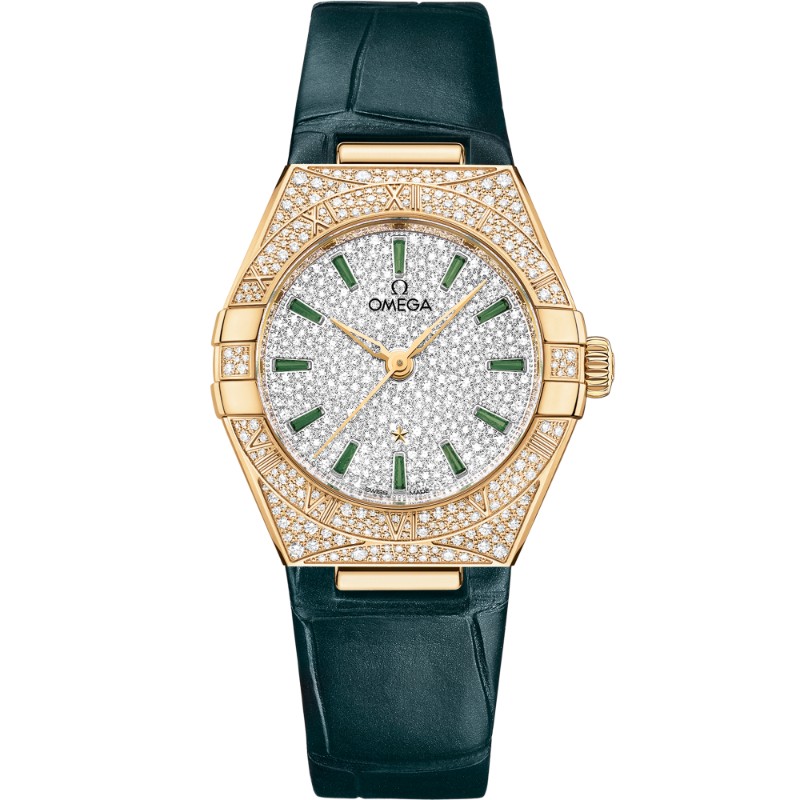 29 mm, Yellow Gold On Leather Strap