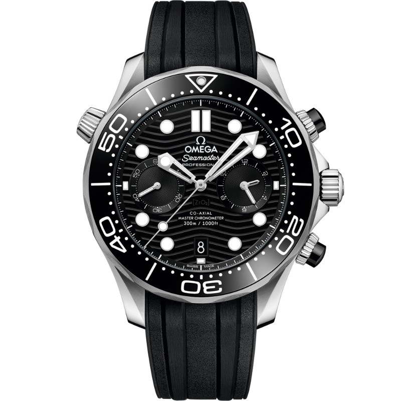 44 mm, Steel On Rubber Strap