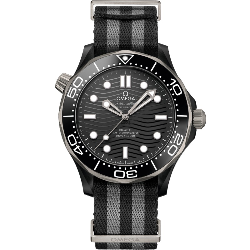 43.5 mm, Black Ceramic On Nato Strap
