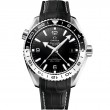 43.5 mm, Steel On Leather Strap With Rubber Lining