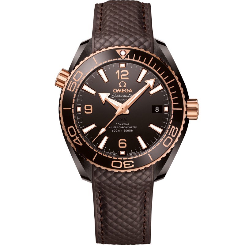 39.5 mm, Brown Ceramic On Rubber Strap