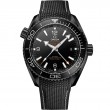 45.5 mm, Black Ceramic On Rubber Strap