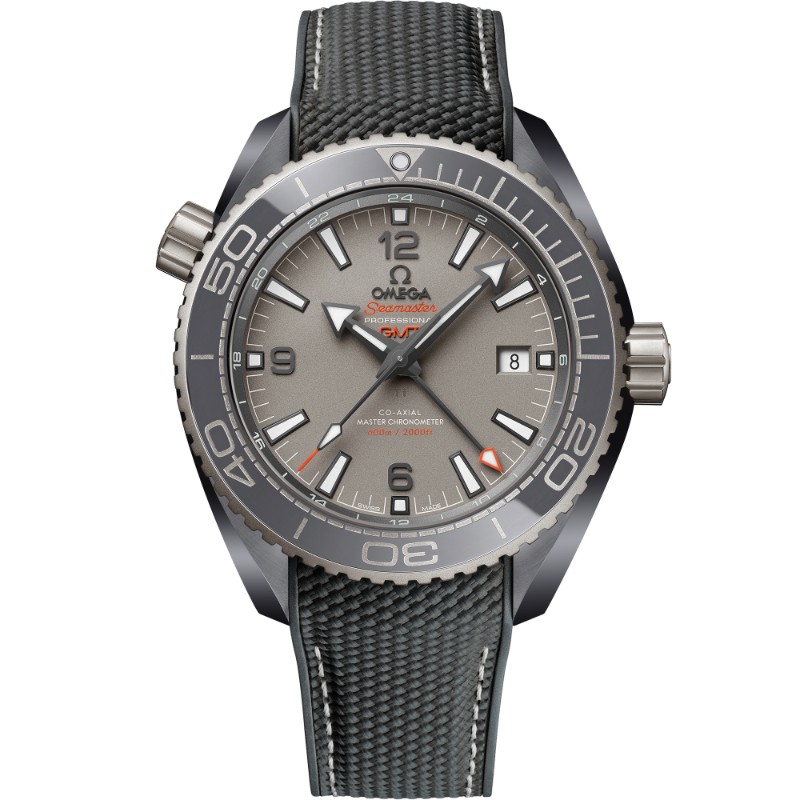 45.5 mm, Grey Ceramic On Rubber Strap