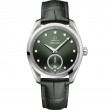38 mm, Steel On Leather Strap