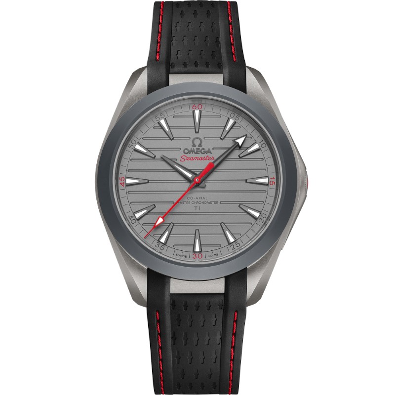 41 mm, Titanium On Rubber Strap
