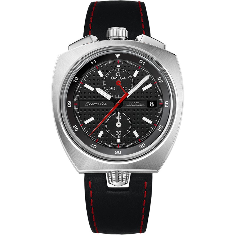 43 mm, Steel On Leather Strap