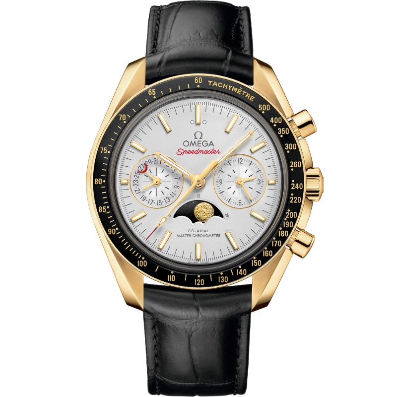44.25 mm, Yellow Gold On Leather Strap