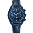 44.25 mm, Blue Ceramic On Leather Strap