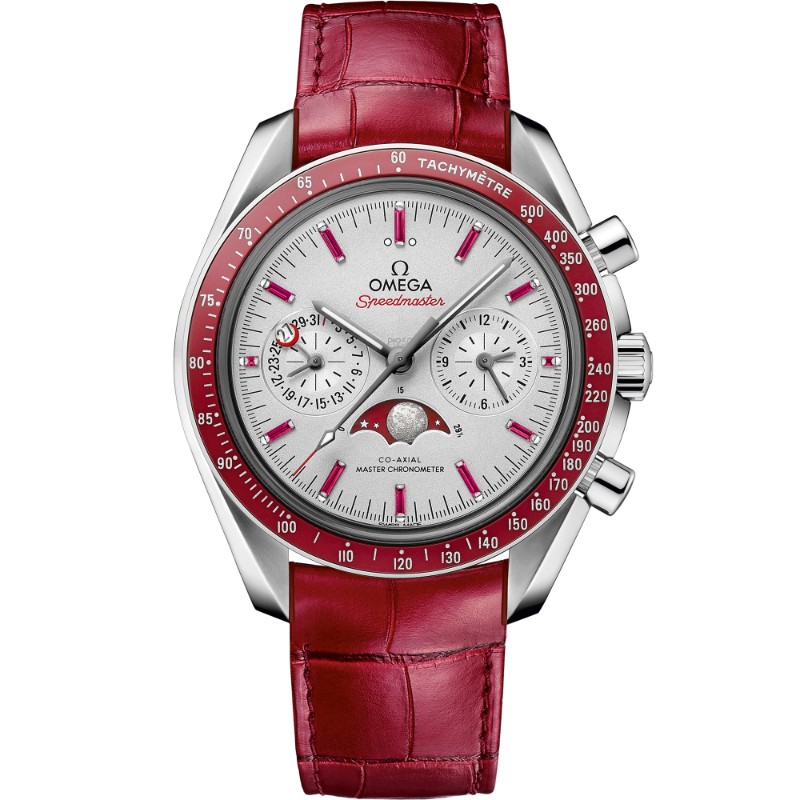 44.25 mm, Platinum On Leather Strap