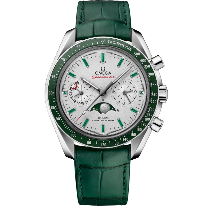 44.25 mm, Platinum On Leather Strap