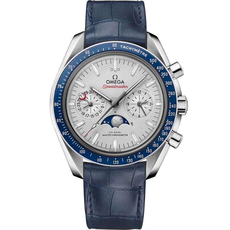 44.25 mm, Platinum On Leather Strap
