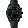 44.25 mm, Black Ceramic On Leather Strap