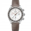 38 mm, Steel On Leather Strap