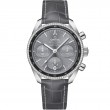 38 mm, Steel On Leather Strap