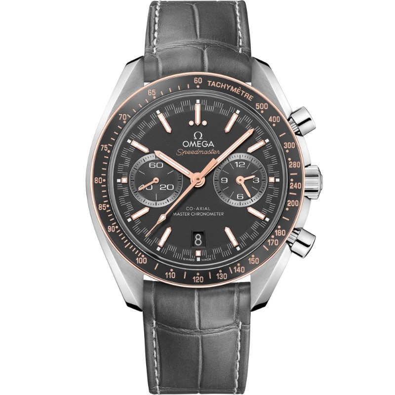 44.25 mm, Steel On Leather Strap