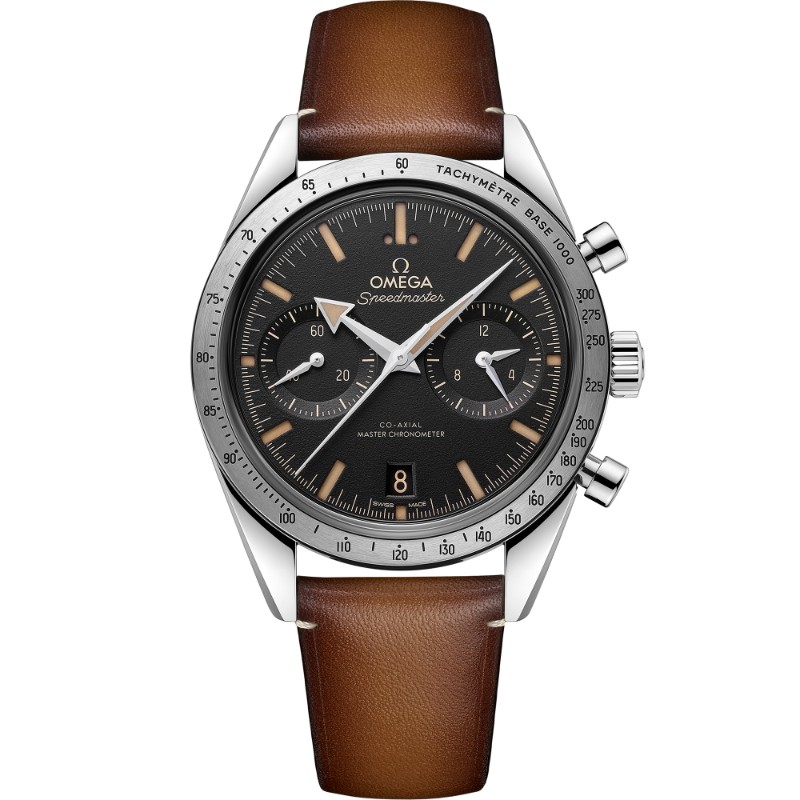 40.5 mm, Steel On Leather Strap