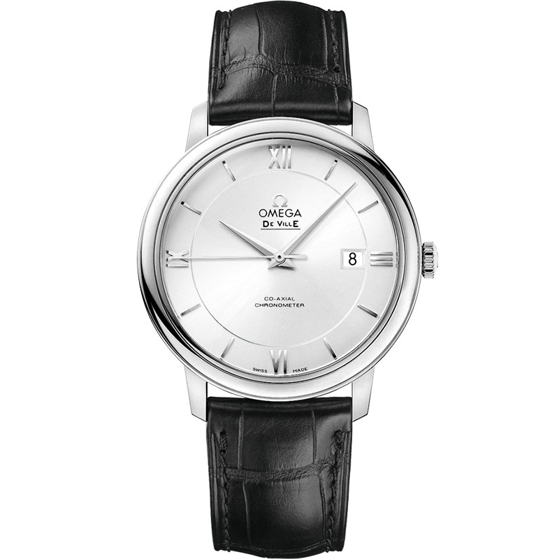 39.5 mm, Steel On Leather Strap