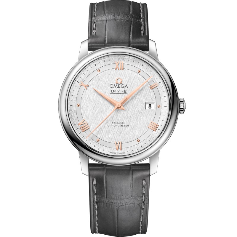 39.5 mm, Steel On Leather Strap