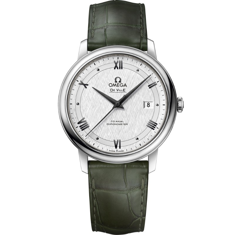 39.5 mm, Steel On Leather Strap