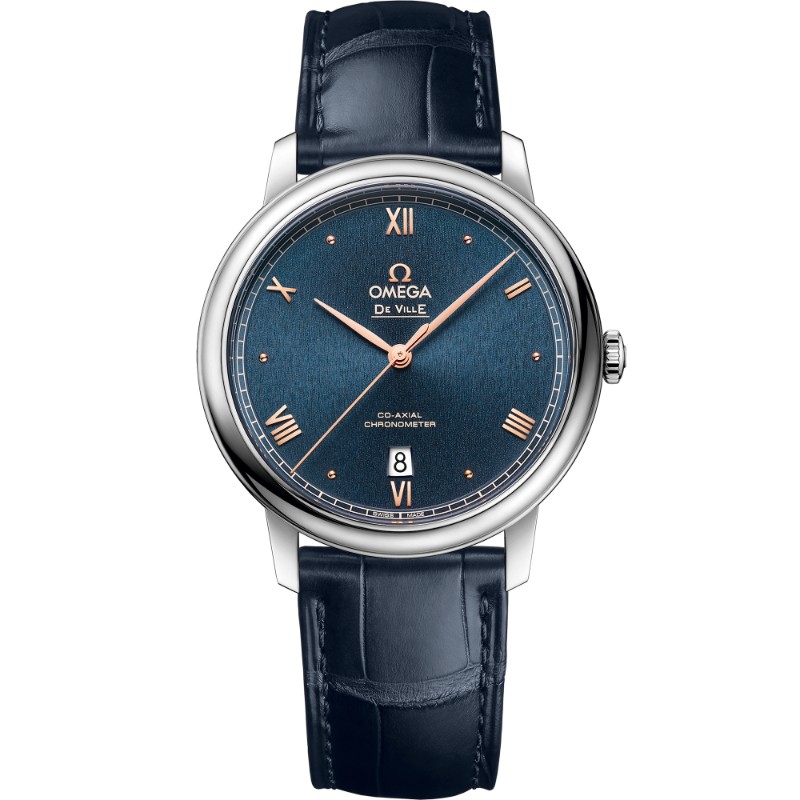 39.5 mm, Steel On Leather Strap