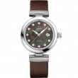34 mm, Steel On Leather Strap