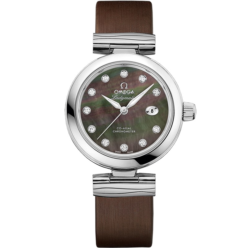 34 mm, Steel On Leather Strap