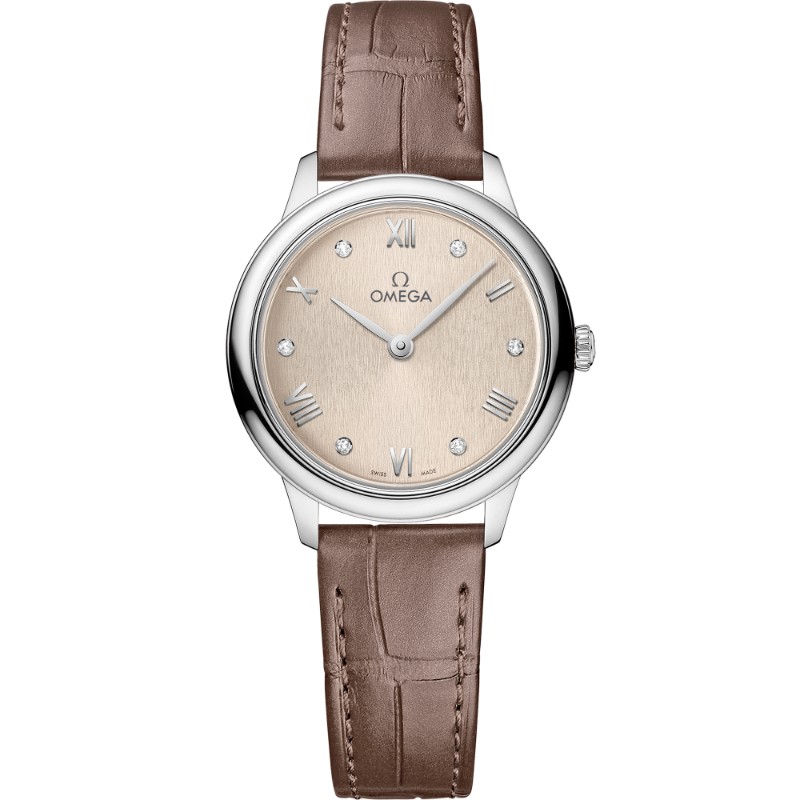 27.5 mm, Steel On Leather Strap