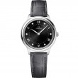 30 mm, Steel On Leather Strap