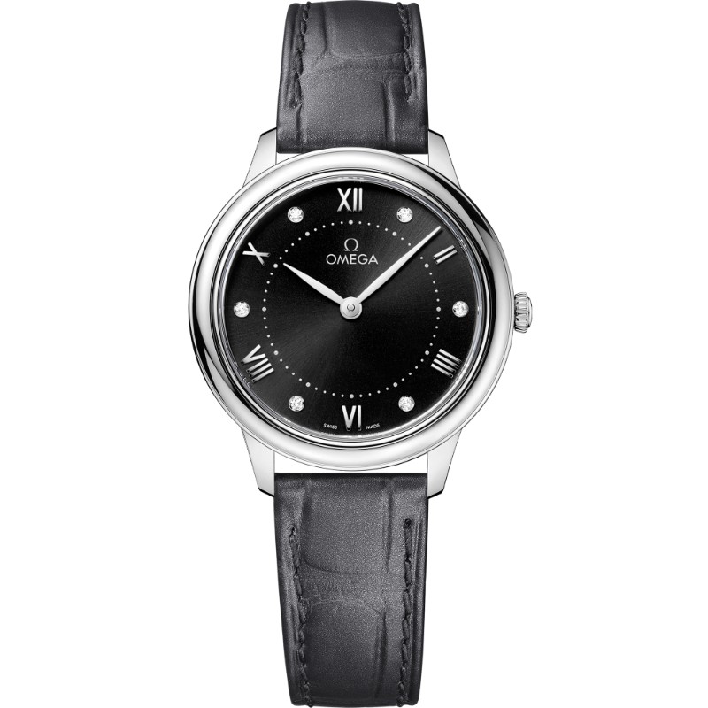 30 mm, Steel On Leather Strap