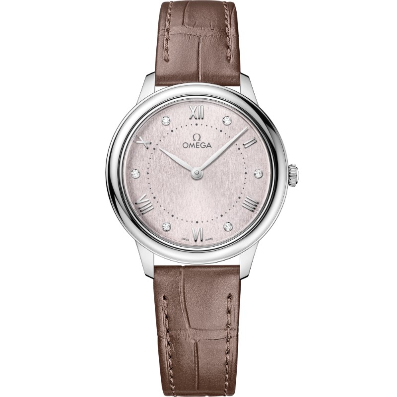 30 mm, Steel On Leather Strap