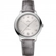 34 mm, Steel On Leather Strap