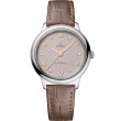 34 mm, Steel On Leather Strap
