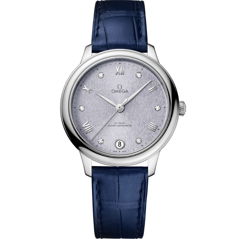34 mm, Steel On Leather Strap