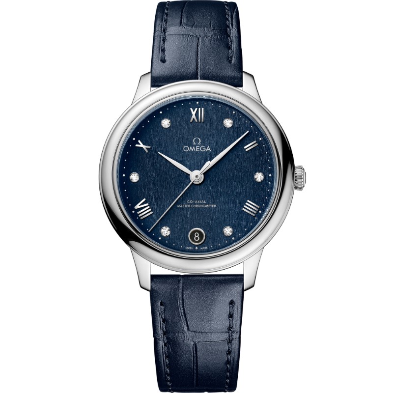 34 mm, Steel On Leather Strap
