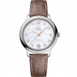 34 mm, Steel On Leather Strap