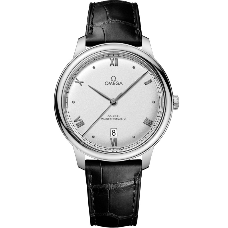 40 mm, Steel On Leather Strap