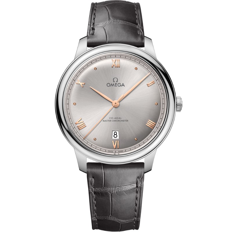 40 mm, Steel On Leather Strap