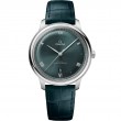 40 mm, Steel On Leather Strap