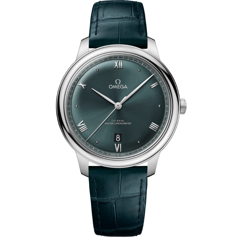 40 mm, Steel On Leather Strap
