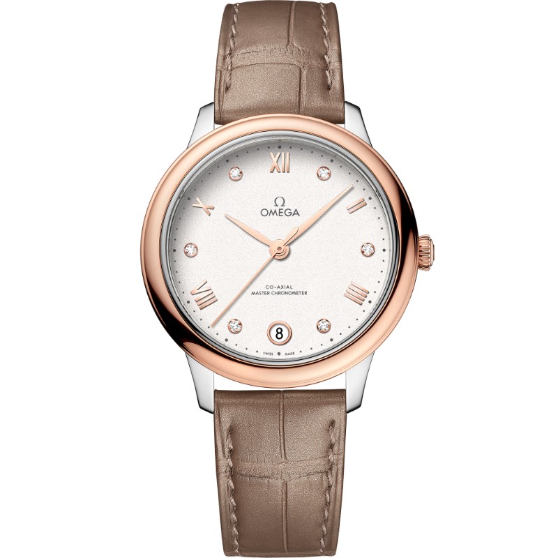 34 mm, Steel - Sedna™ Gold On Leather Strap
