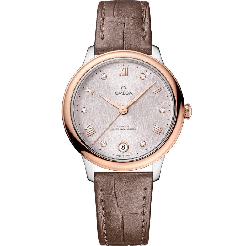34 mm, Steel - Sedna™ Gold On Leather Strap