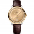 40 mm, Steel - Yellow Gold On Leather Strap