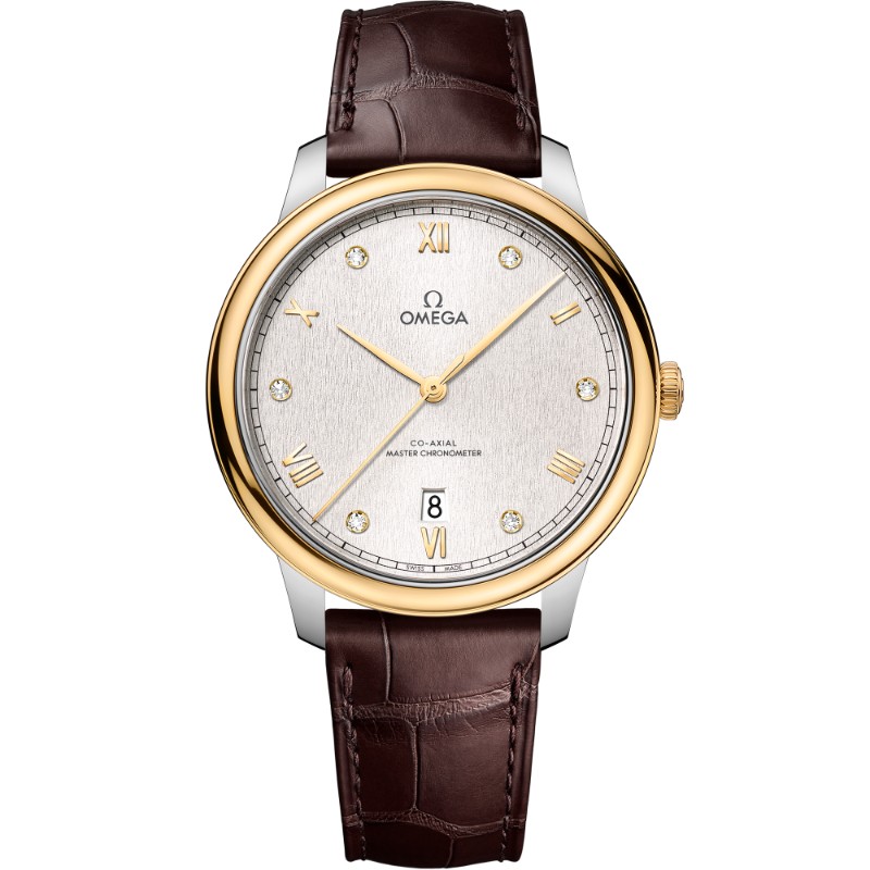 40 mm, Steel - Yellow Gold On Leather Strap