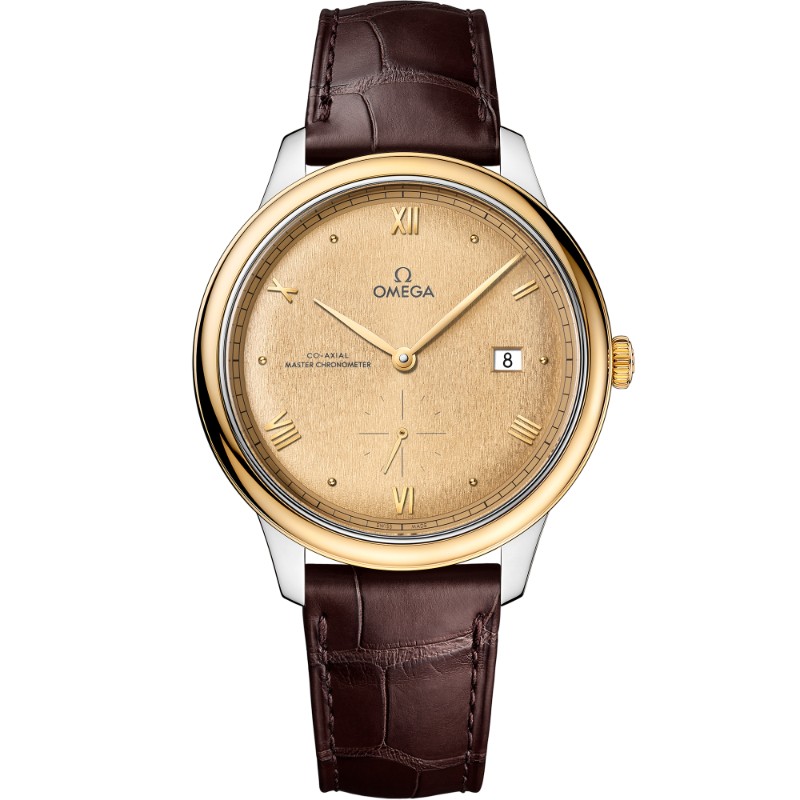 41 mm, Steel - Yellow Gold On Leather Strap